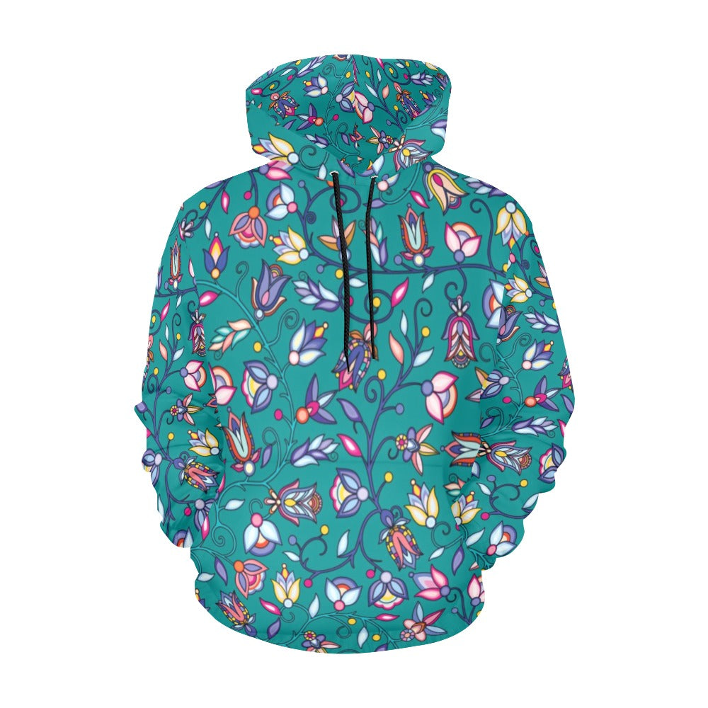 Buffalo Bloom Turquoise Hoodie for Men (USA Size)