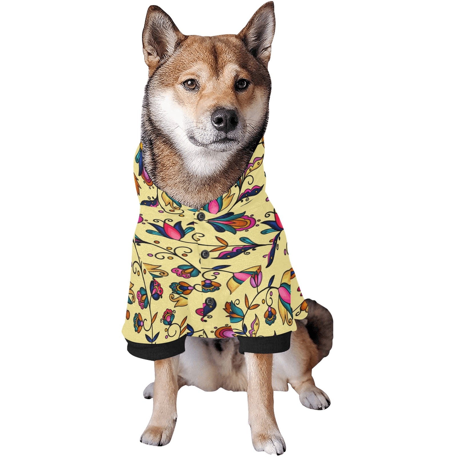Copper Prairie Petals Yellow Pet Dog Hoodie