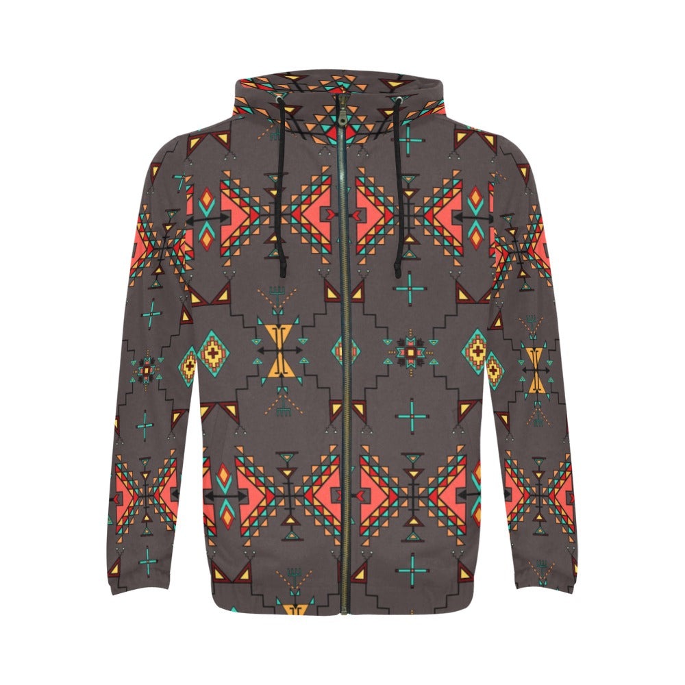 Thunder Flight Gray Men's Zipper Hoodie