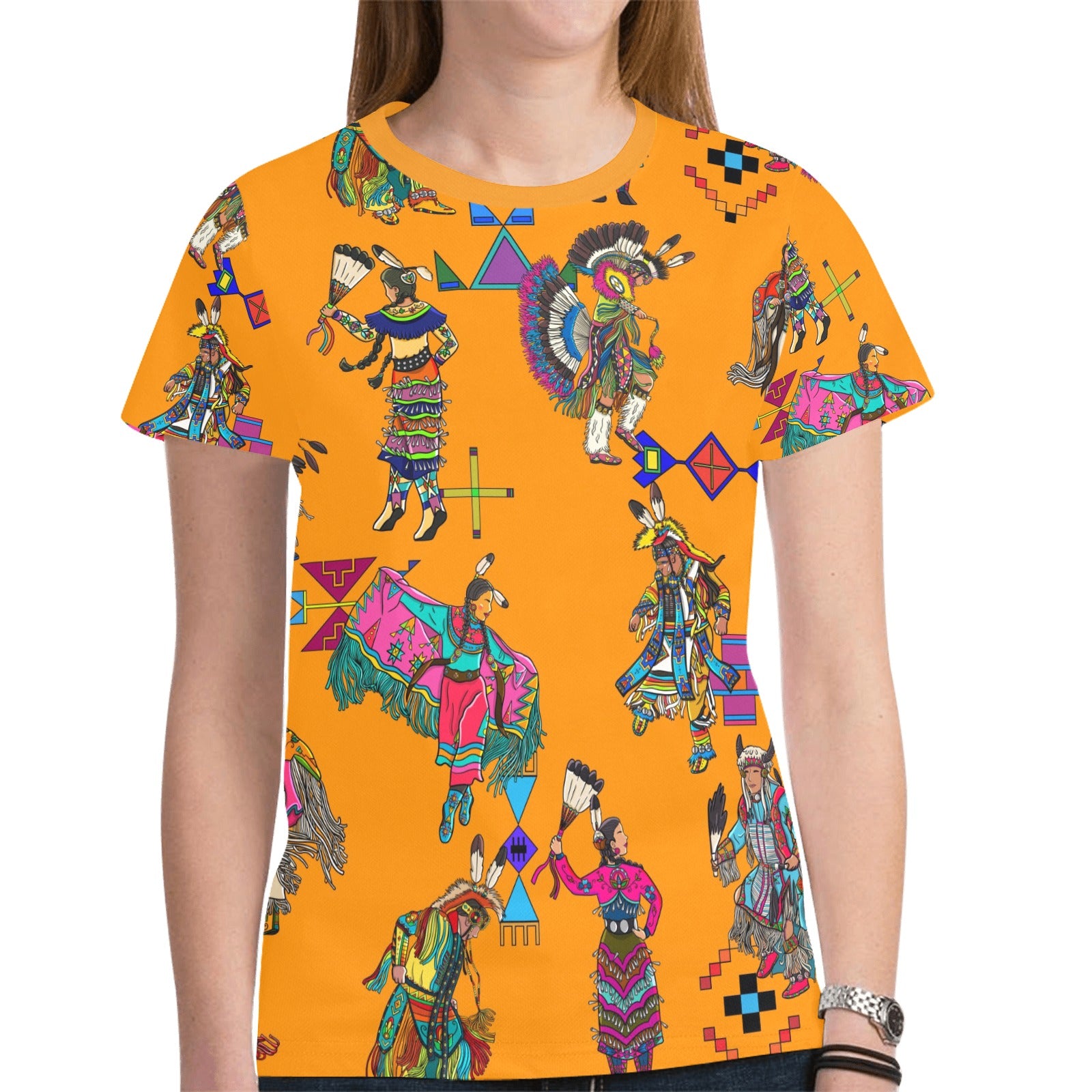 Grand Entry Dancers Orange T-shirt for Women