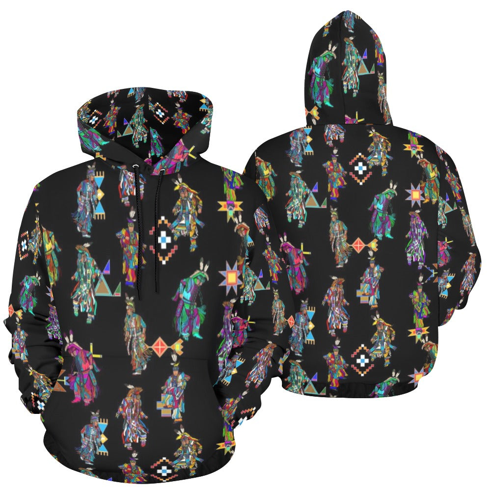 Men's Grass Dancers Black Hoodie for Men (USA Size)