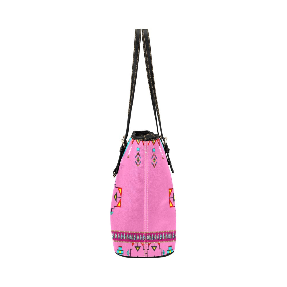 Sentinel of the Plains Pink Leather Tote Bag/Large