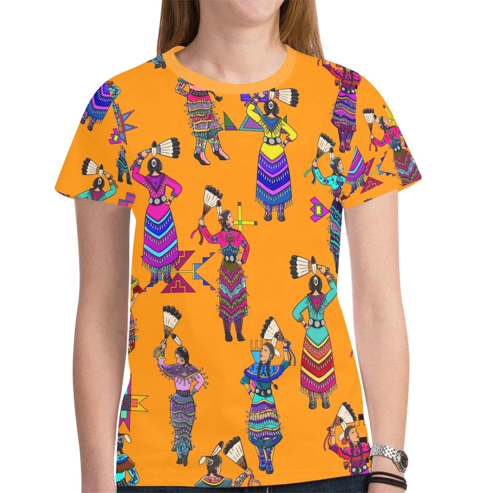 Women's Jingle Dancers Orange T-shirt for Women