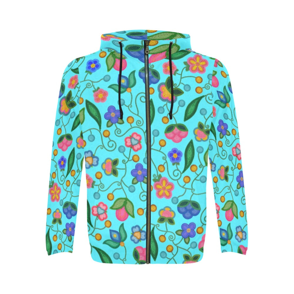 Skyberry Serenade Sky Men's Zipper Hoodie