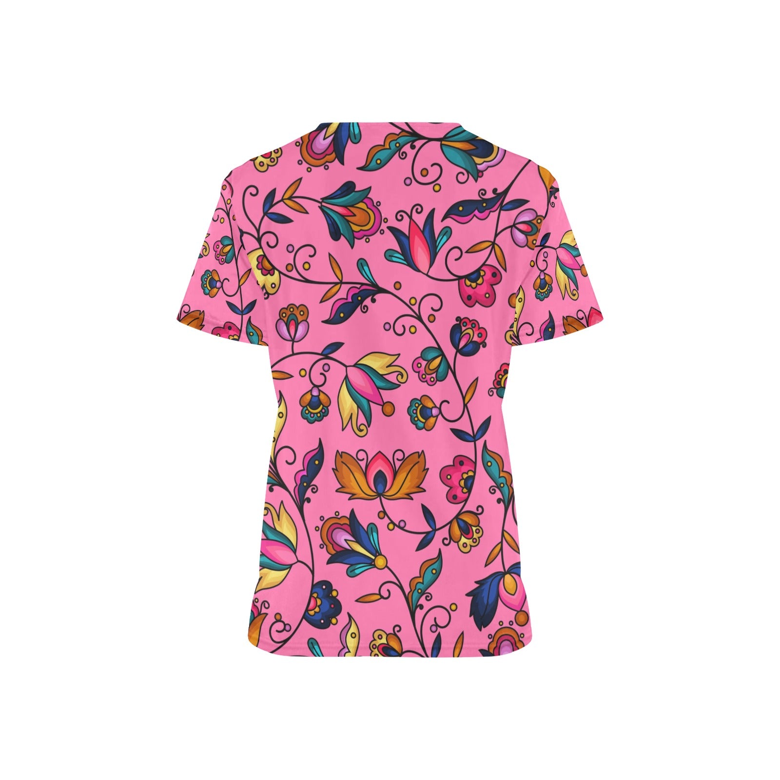 Copper Prairie Petals Pink Scrub Top