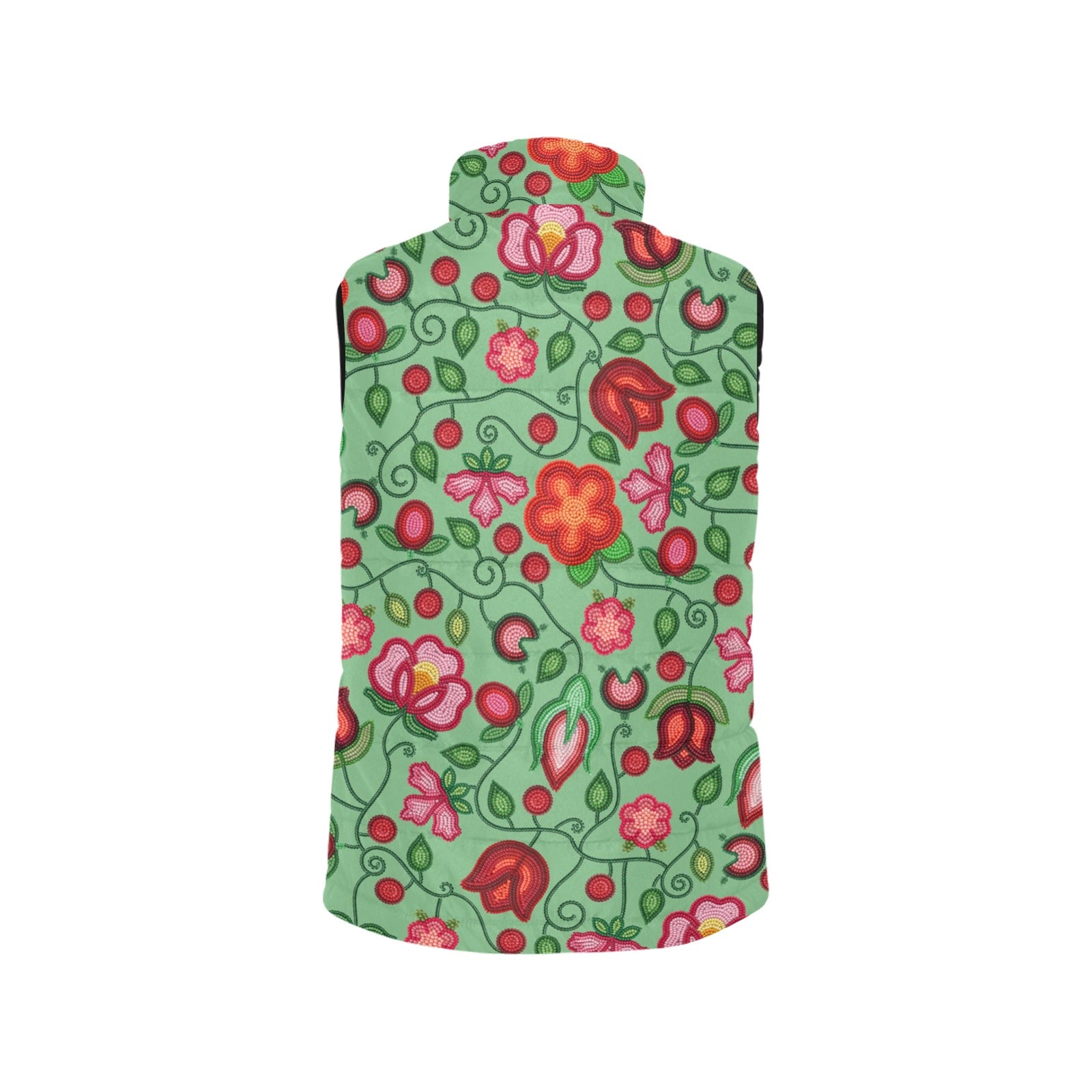 Rose Reverie Green Women's Padded Vest Jacket