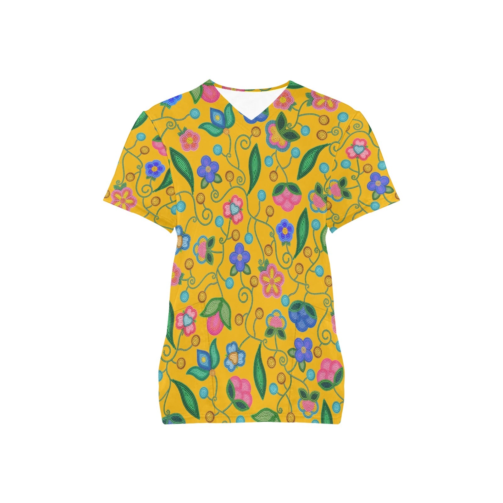 Skyberry Serenade Yellow Scrub Top