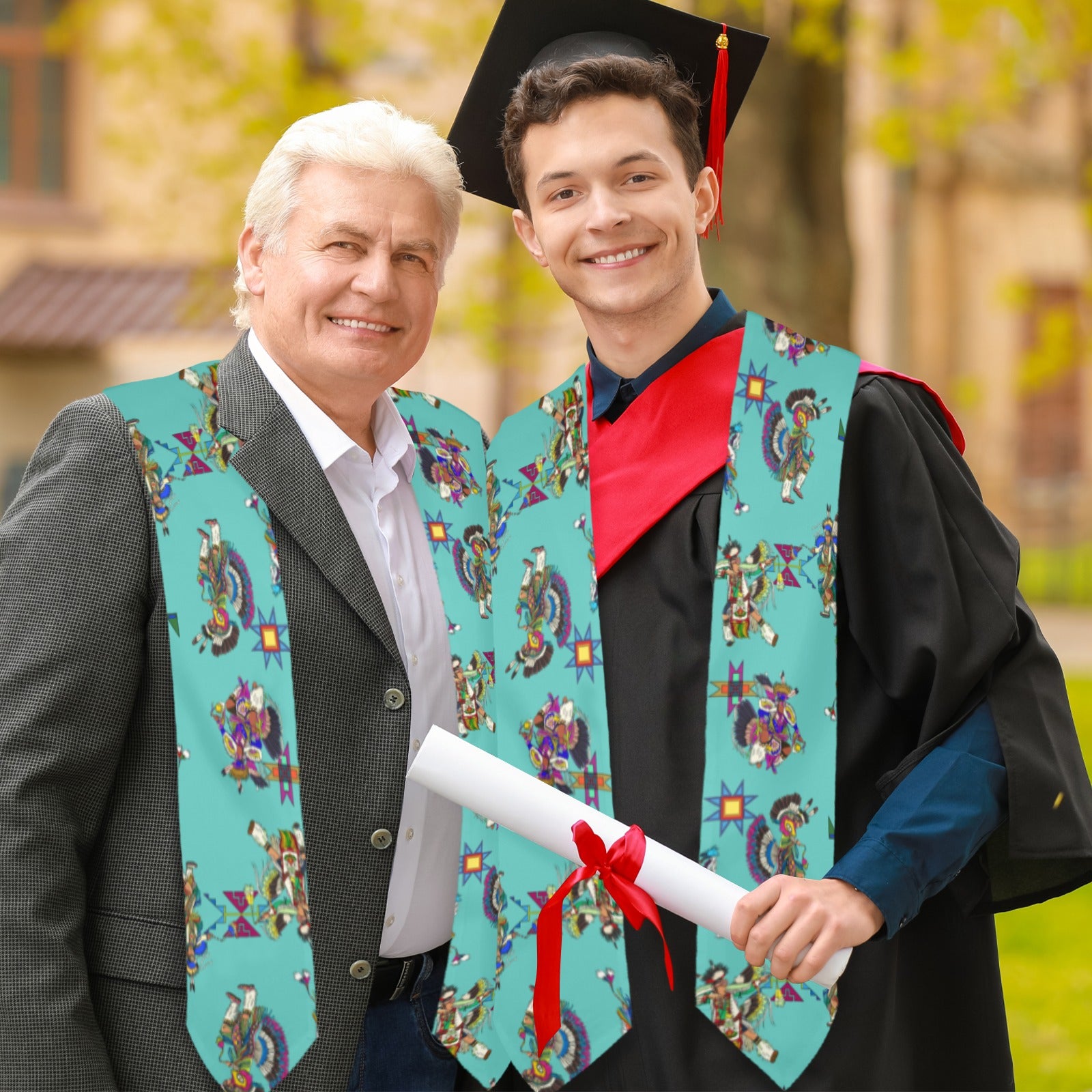 Men's Fancy Dancers Eggshell Blue Graduation Stole
