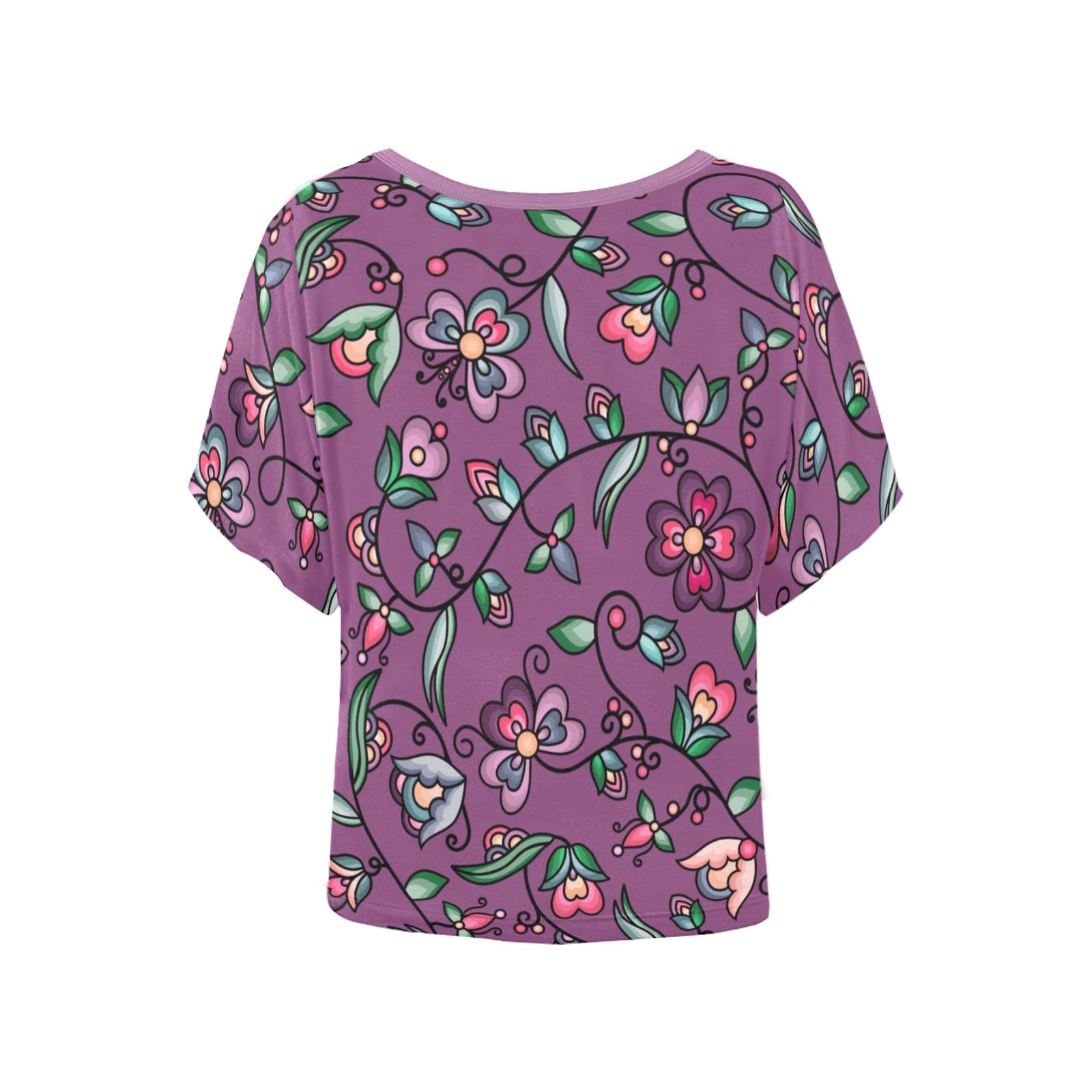 Amber Evening Garland Purple Women's Batwing-Sleeved Blouse T shirt