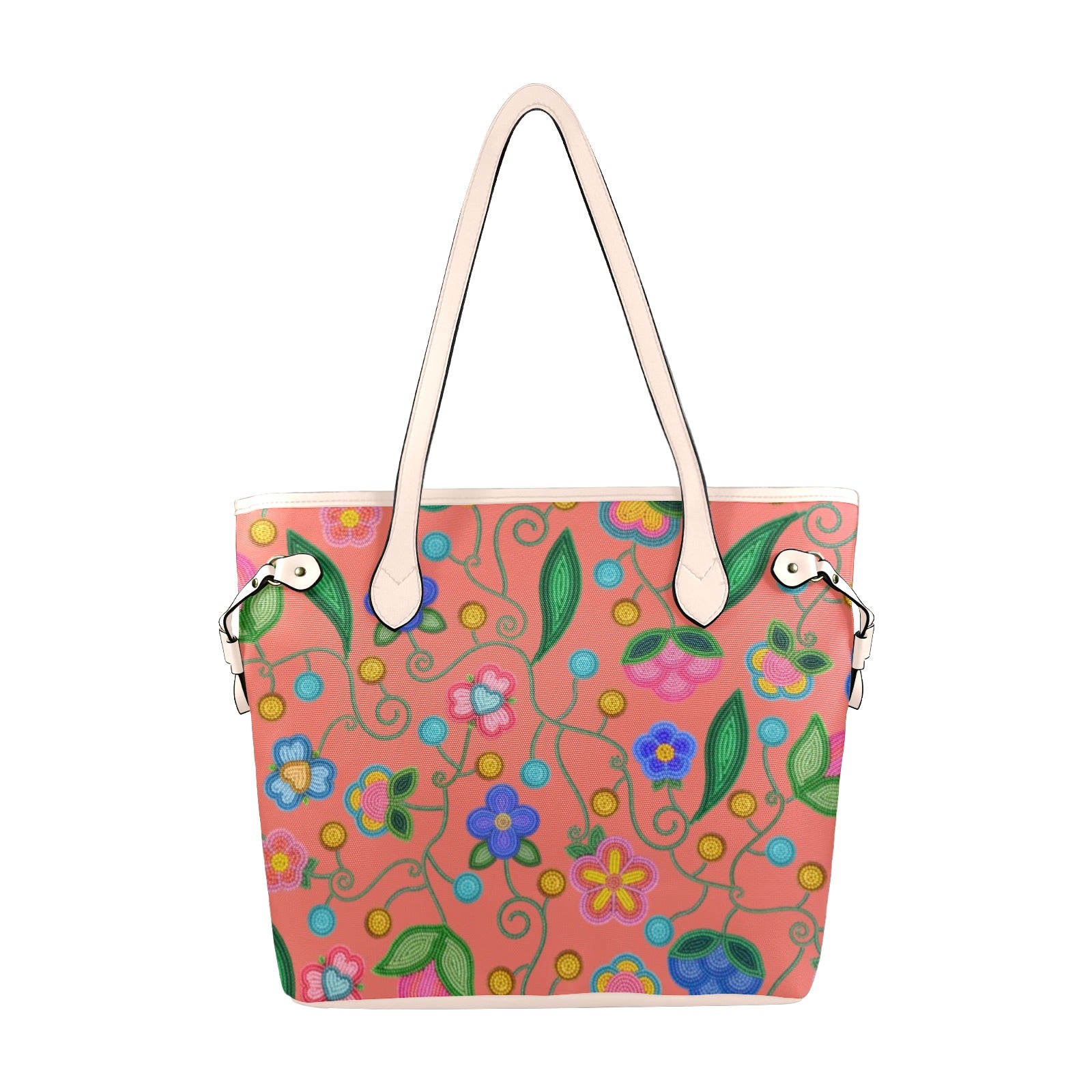 Skyberry Serenade Peach Clover Canvas Tote Bag