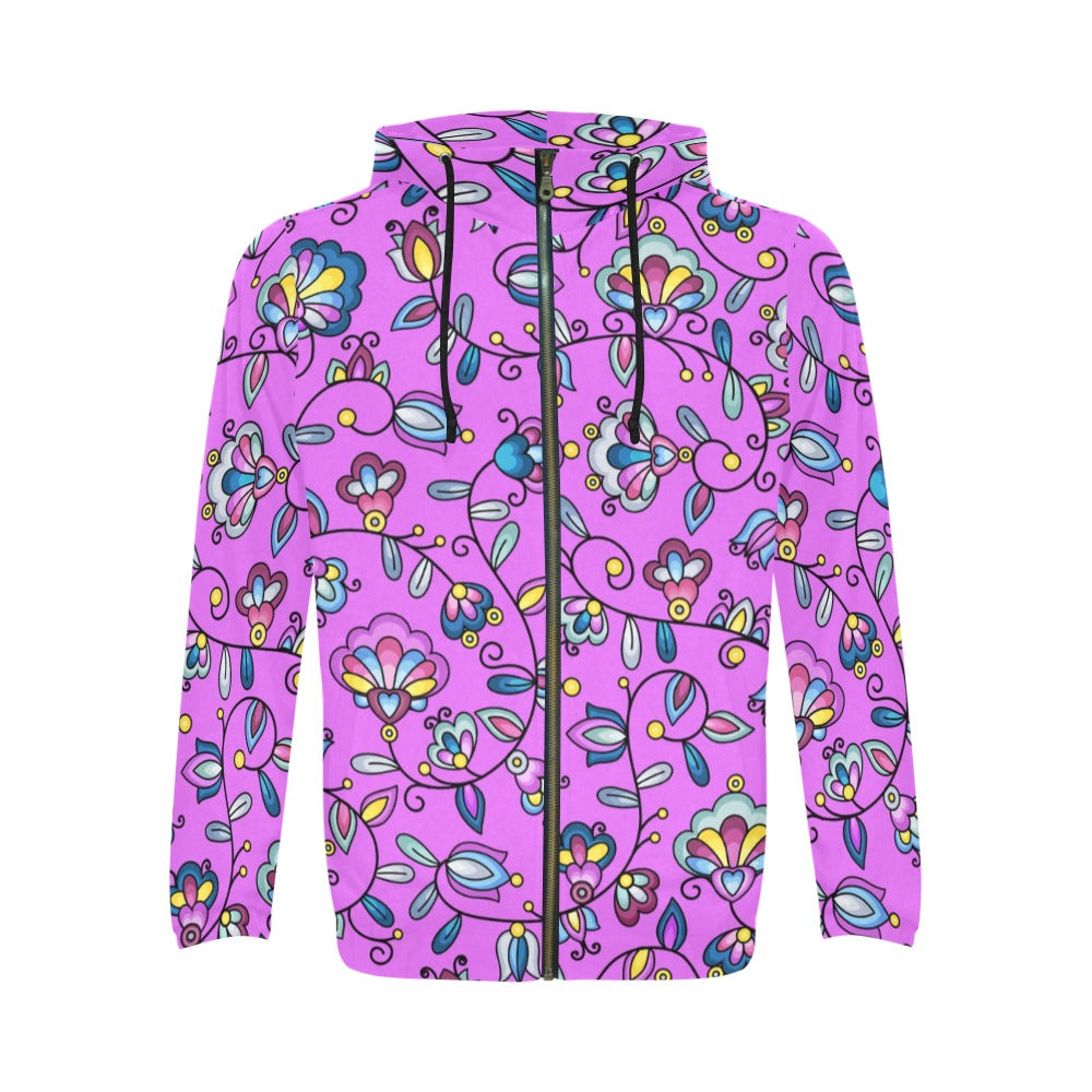 Autumn Bundle Blessing Purple Men's Zipper Hoodie