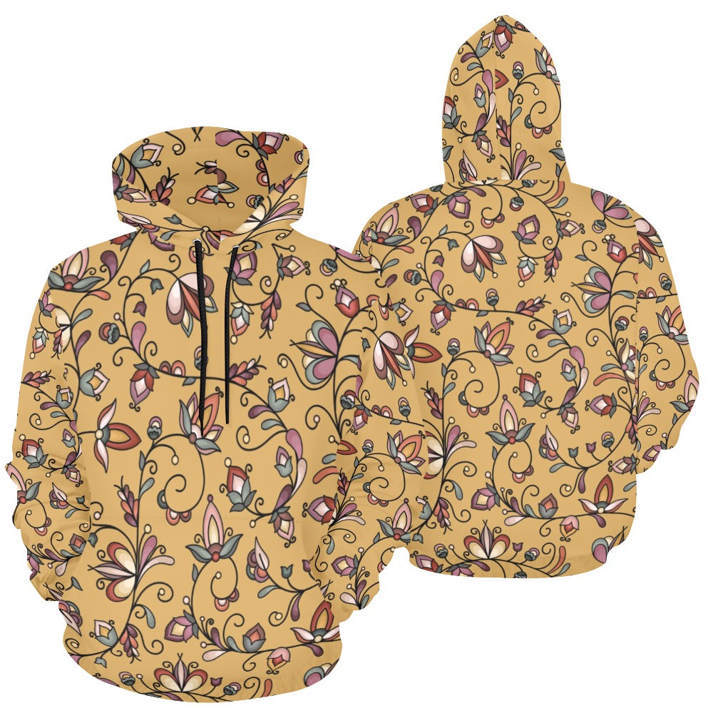 Burnt Sky Petals Gold Hoodie for Women (USA Size)