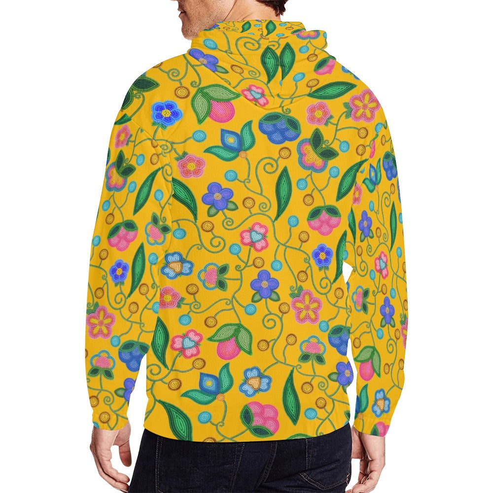 Skyberry Serenade Yellow Men's Zipper Hoodie