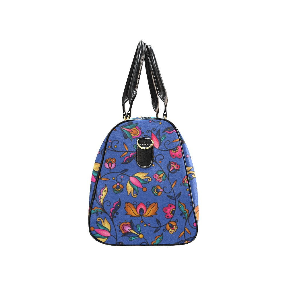 Copper Prairie Petals Blue Waterproof Travel Bag/Small