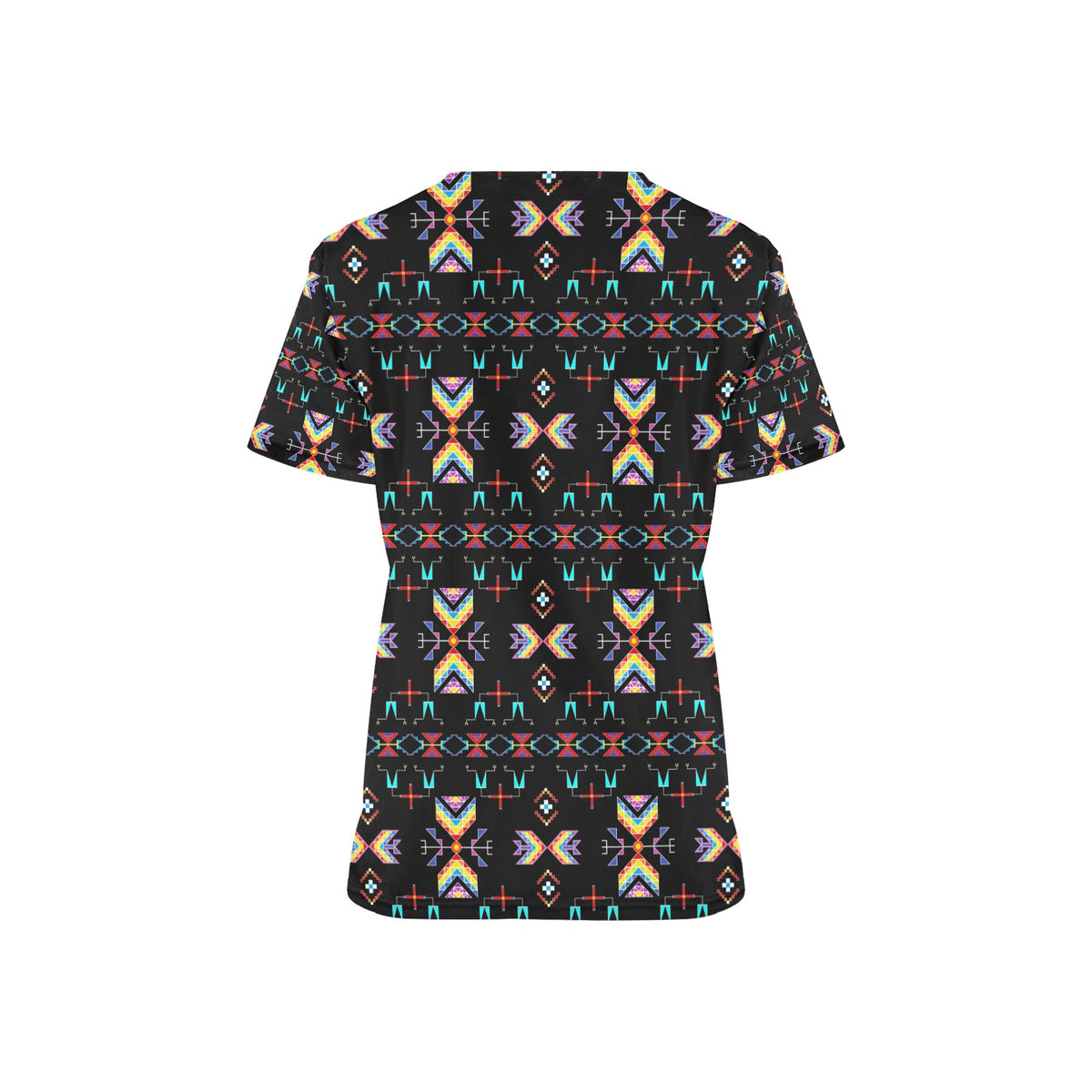 Rainy Chief Rainbow Black Scrub Top