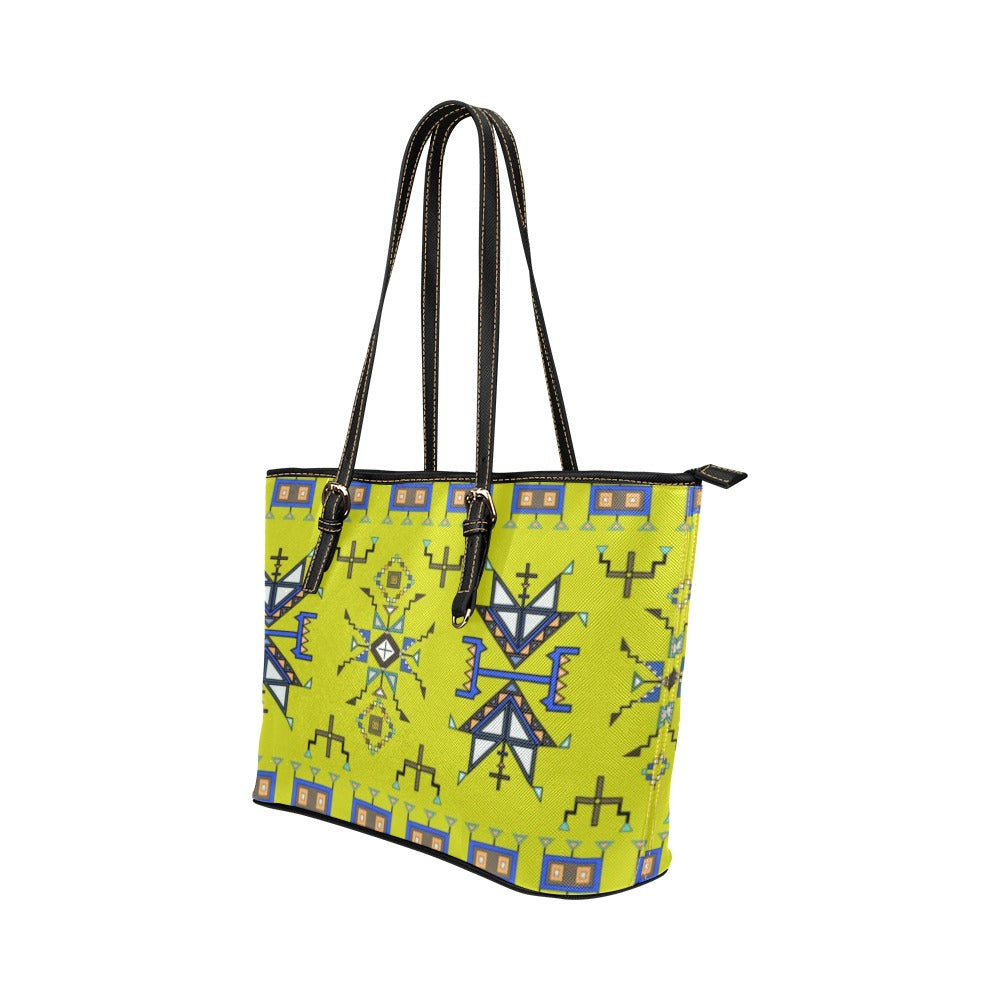 Eagle Strike Lime Leather Tote Bag/Large