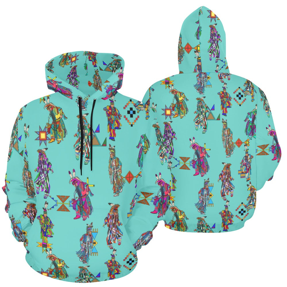 Men's Grass Dancers Eggshell Blue Hoodie for Men (USA Size)
