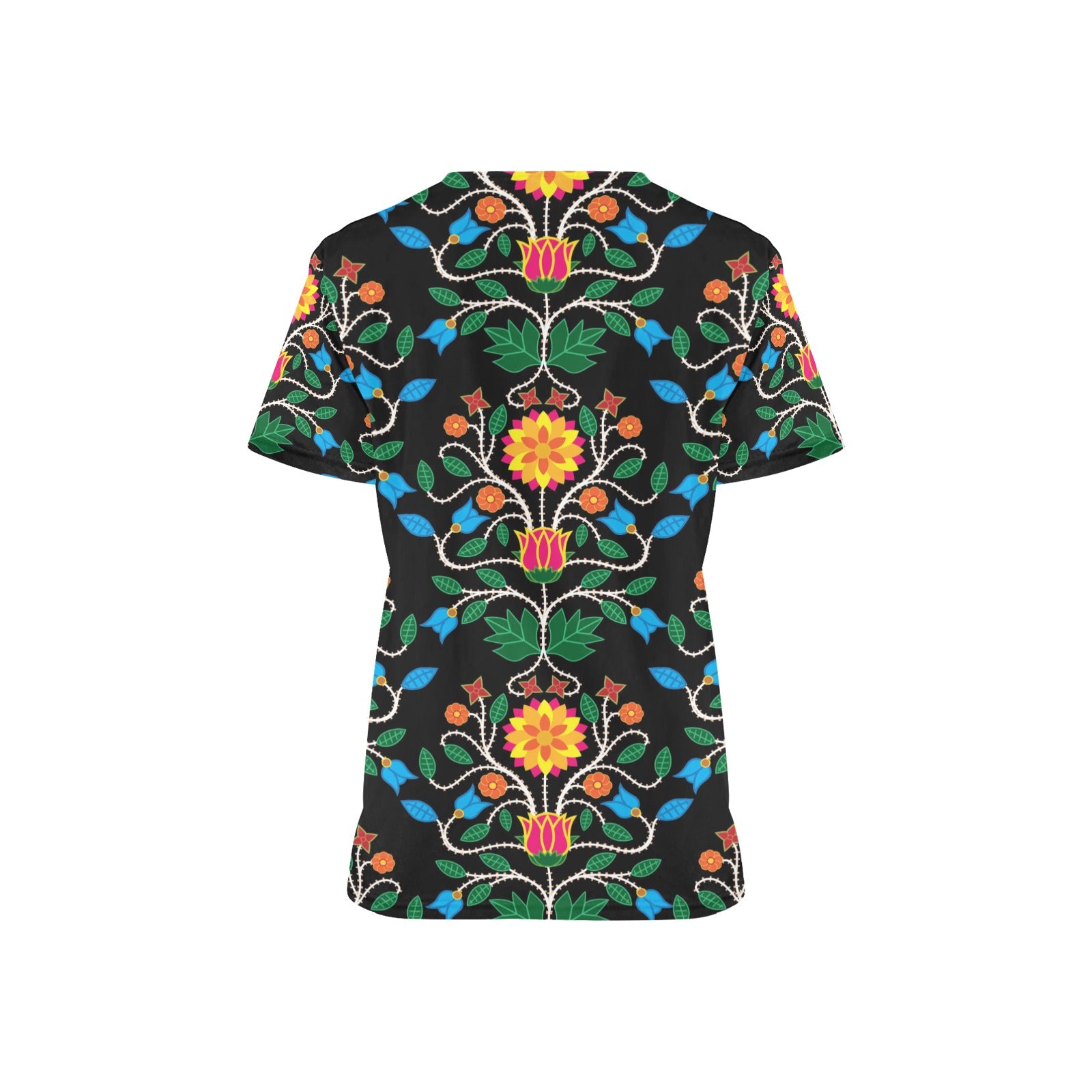 Floral Beadwork Four Clans Scrub Top