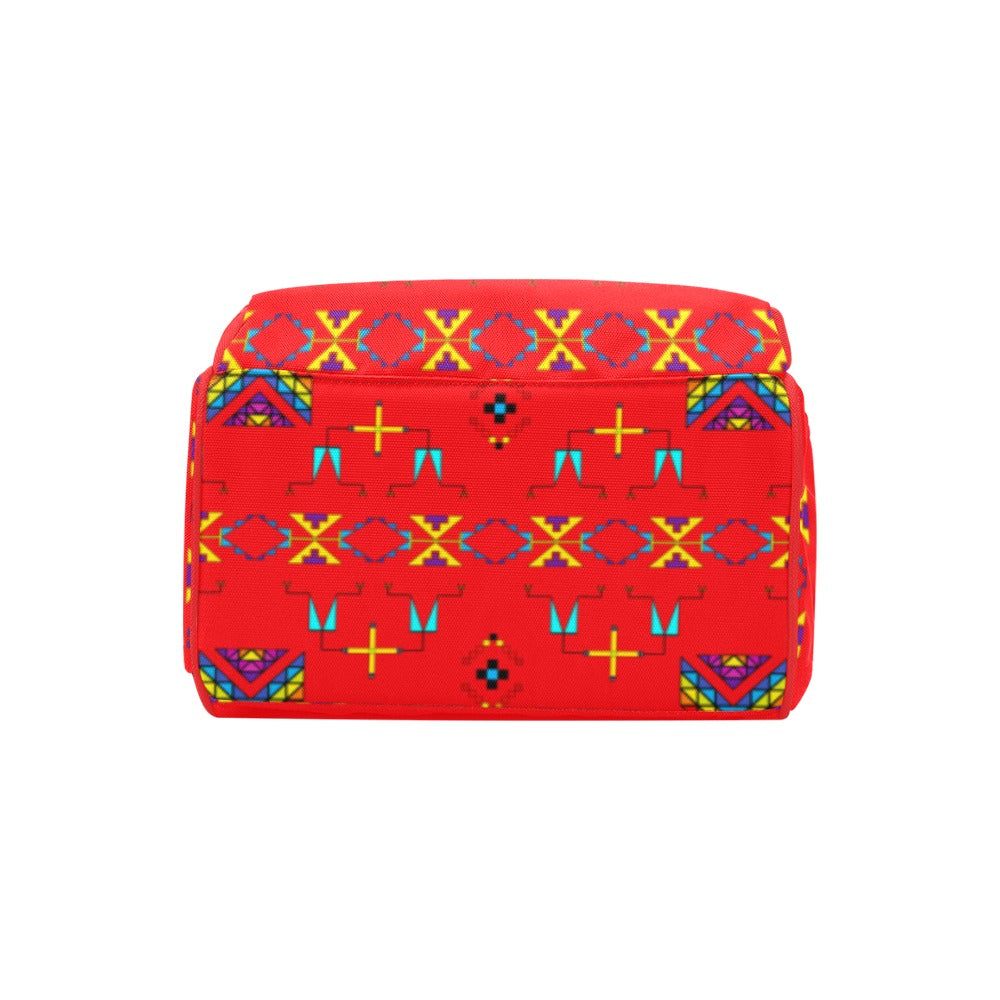 Rainy Chief Rainbow Red Multi-Function Diaper Backpack/Diaper Bag