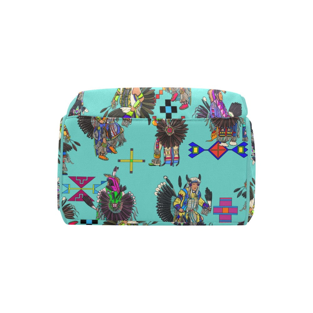 Men's Tradish Dancers Eggshell Blue Multi-Function Diaper Backpack/Diaper Bag