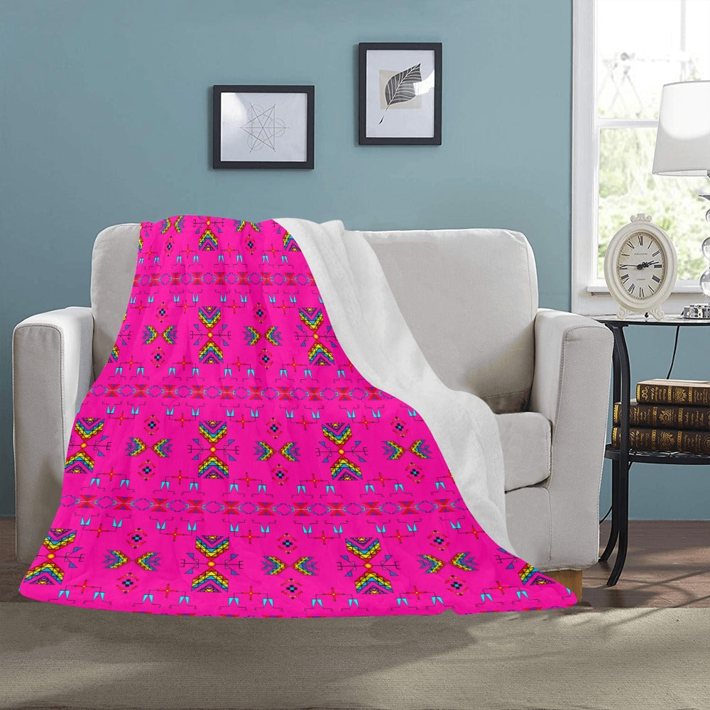 Rainy Chief Rainbow Hot Pink Ultra-Soft Micro Fleece Blanket 50"x60"