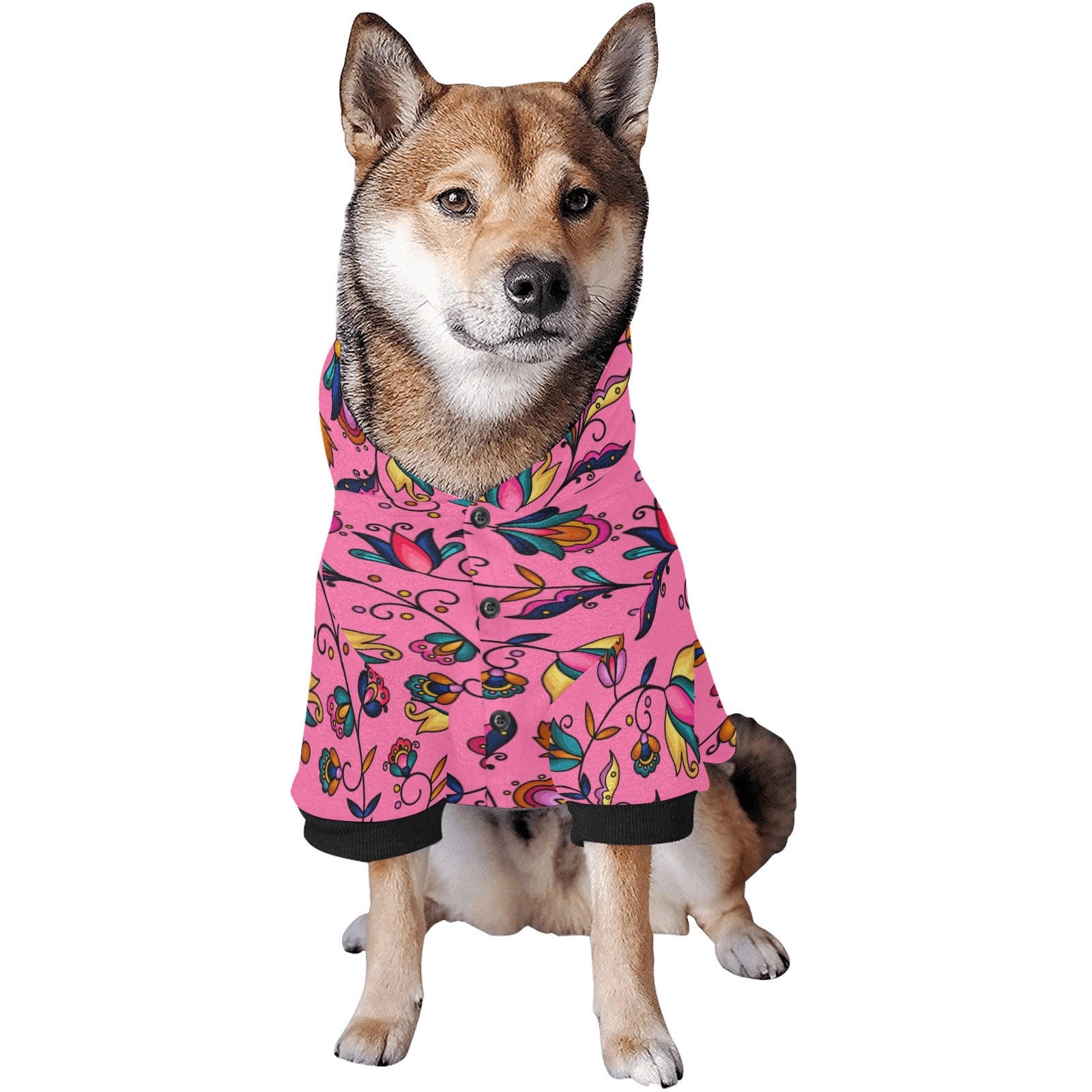 Copper Prairie Petals Pink Pet Dog Hoodie