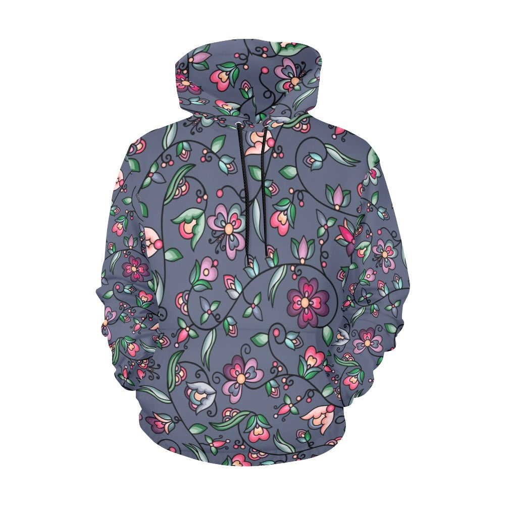 Amber Evening Garland Blue Hoodie for Women (USA Size)