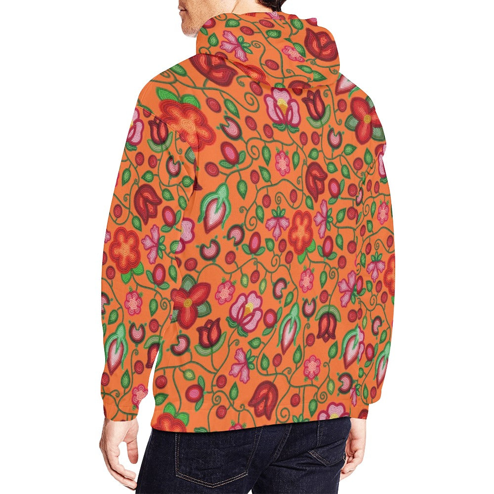Rose Reverie Orange Hoodie for Men (USA Size)