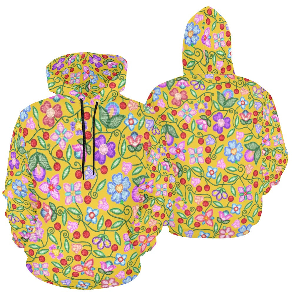 Petal Harmony Ochre Hoodie for Men (USA Size)