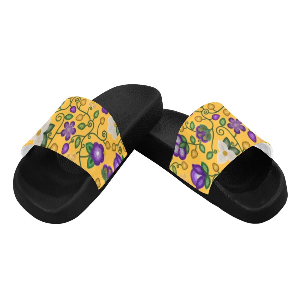 Midnight Moss Bloom Yellow Women's Slide Sandals