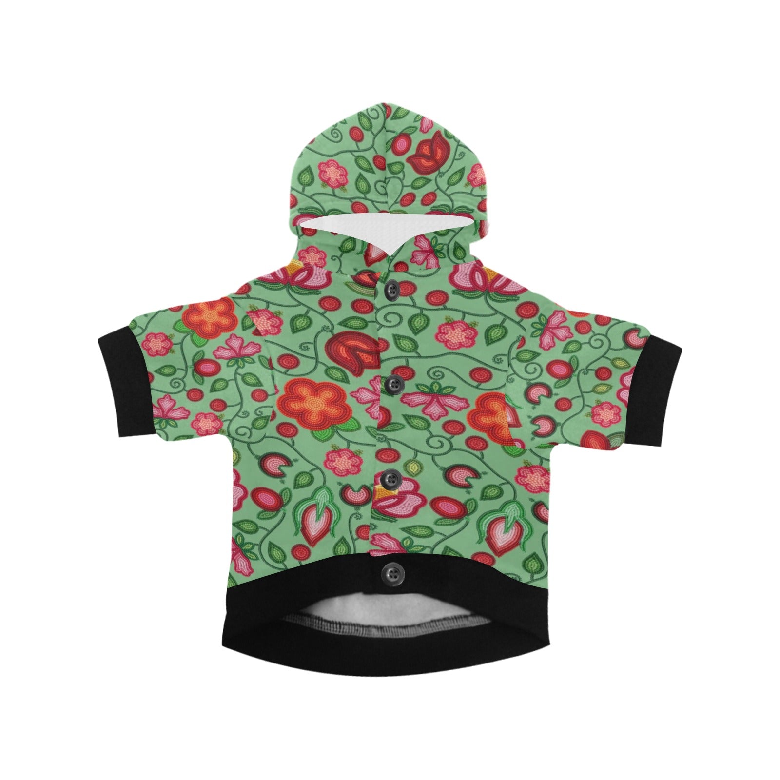 Rose Reverie Green Pet Dog Hoodie