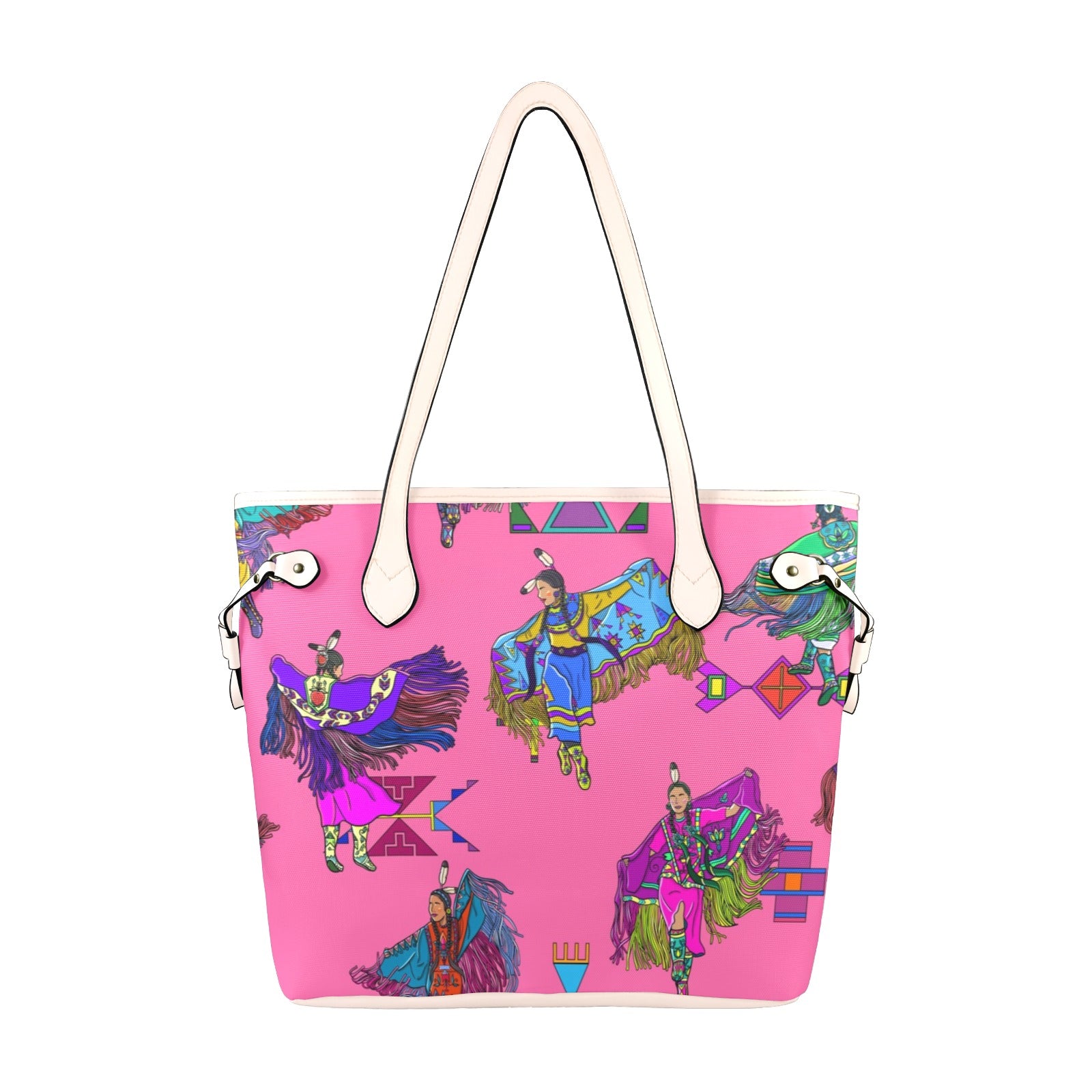 Women's Fancy Dancers Pink Clover Canvas Tote Bag