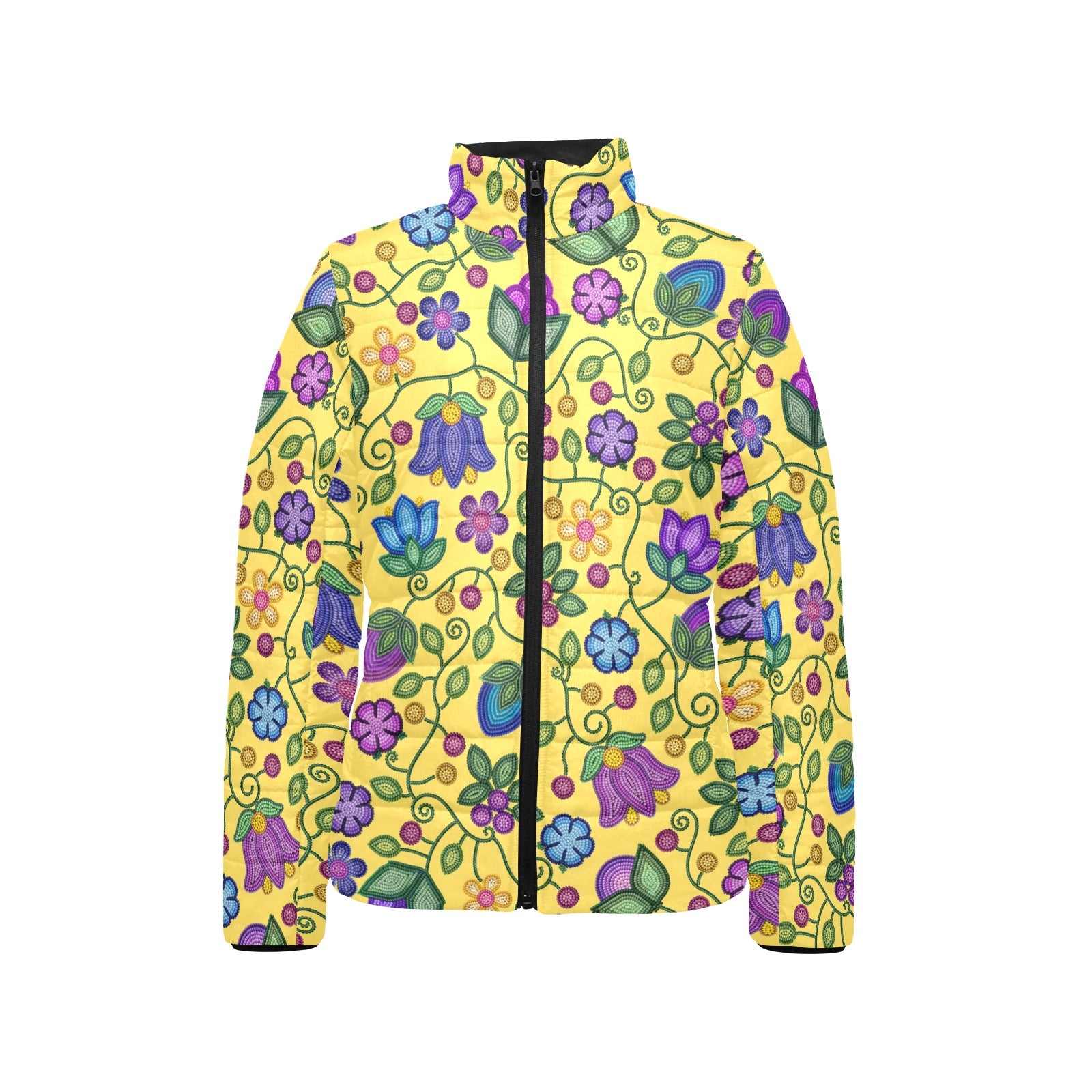 Bloom Uplift Yellow Women's Stand Collar Padded Jacket