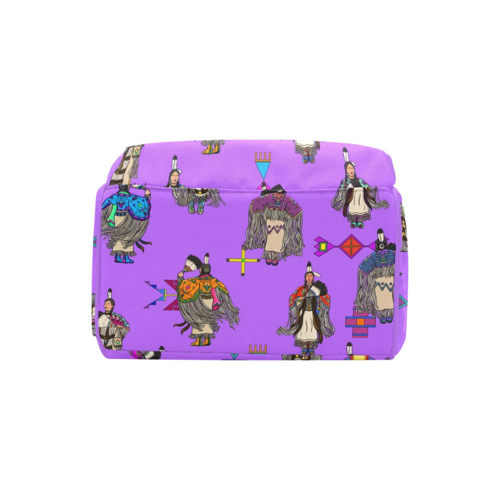 Women's Tradish Dancers Purple Multi-Function Diaper Backpack/Diaper Bag