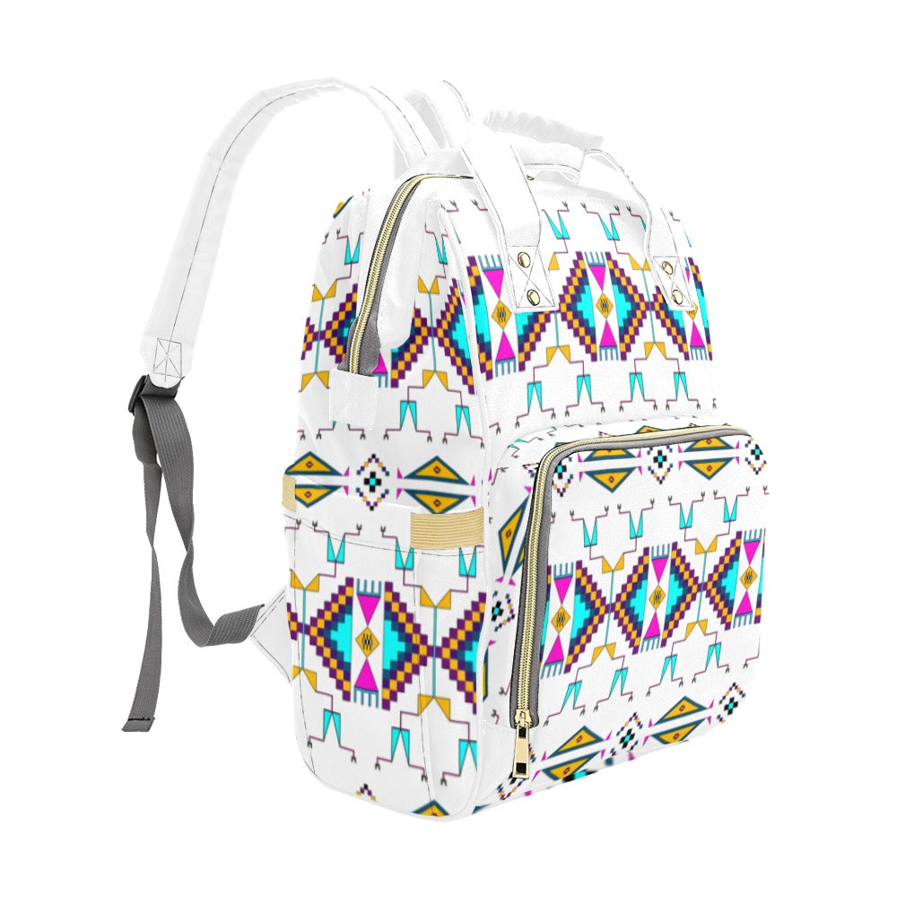 Rite of Passage White Multi-Function Diaper Backpack/Diaper Bag