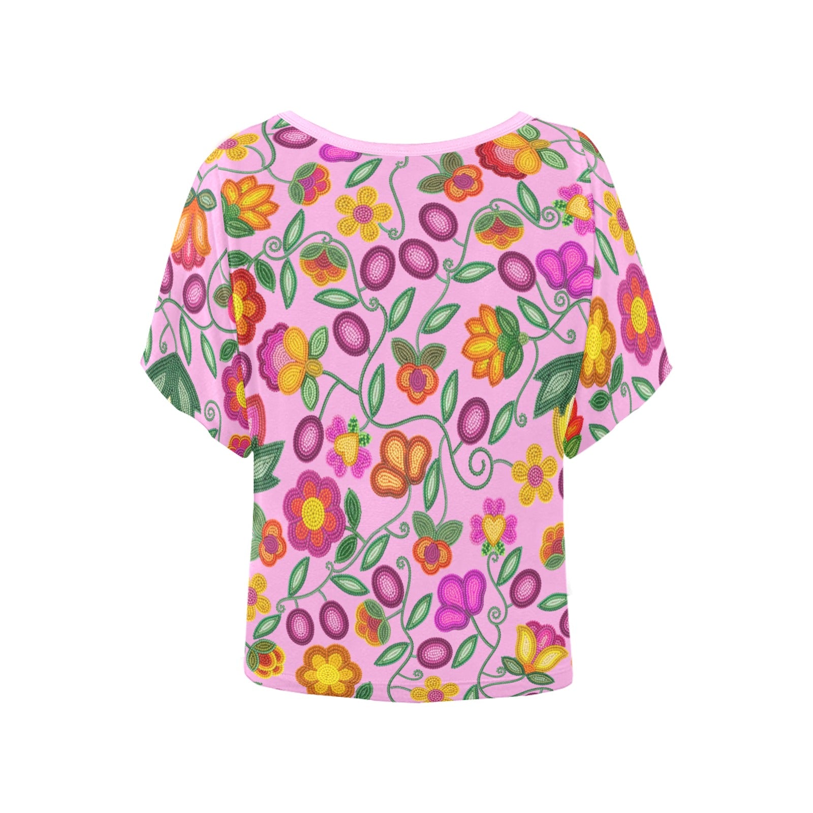 Boreal Bounty Pink Women's Batwing-Sleeved Blouse T-shirt
