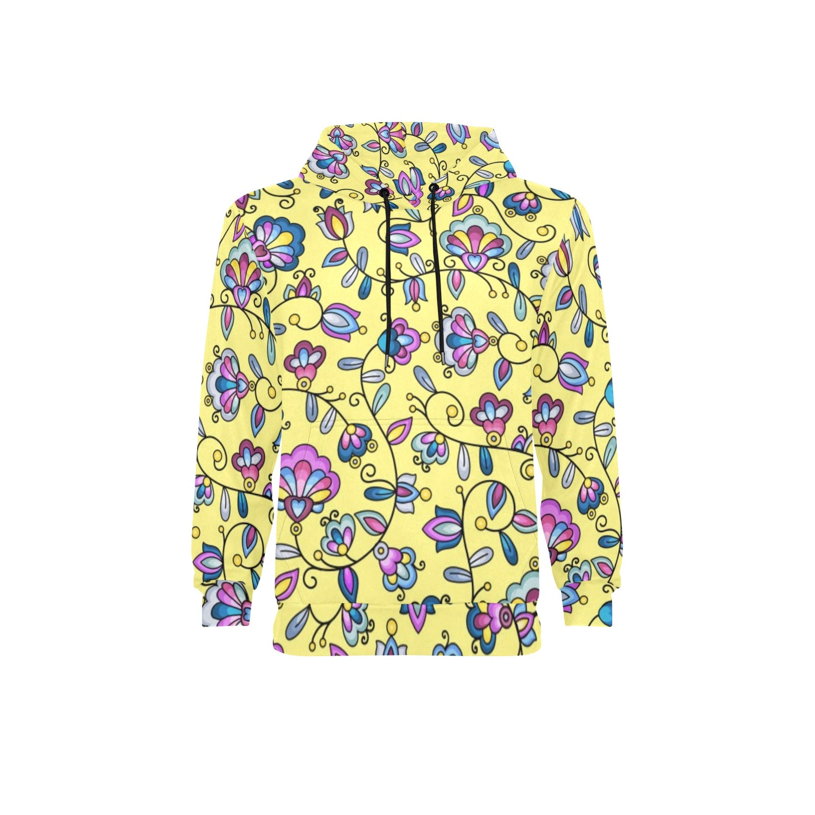 Autumn Bundle Blessing Yellow Men's Long Sleeve Fleece Hoodie