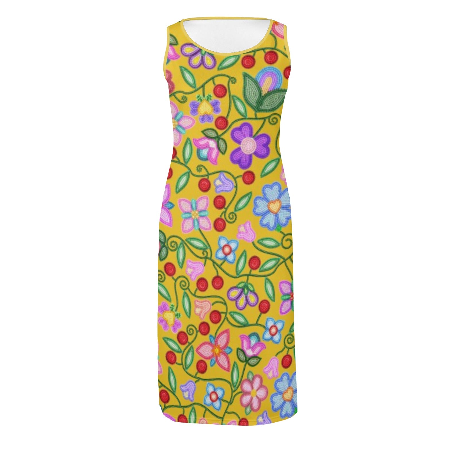 Petal Harmony Ochre Phaedra Sleeveless Open Fork Long Dress