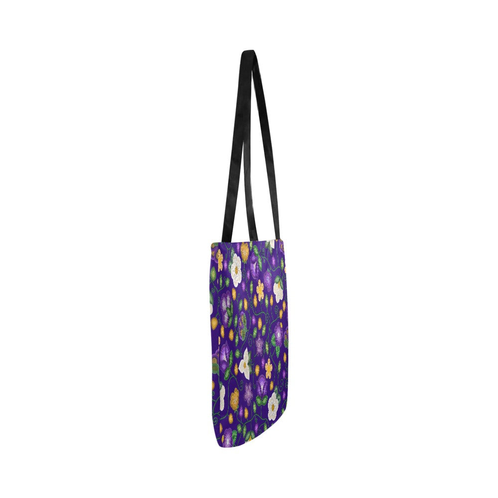 Midnight Moss Bloom Aubergine Reusable Shopping Bag (Two sides)