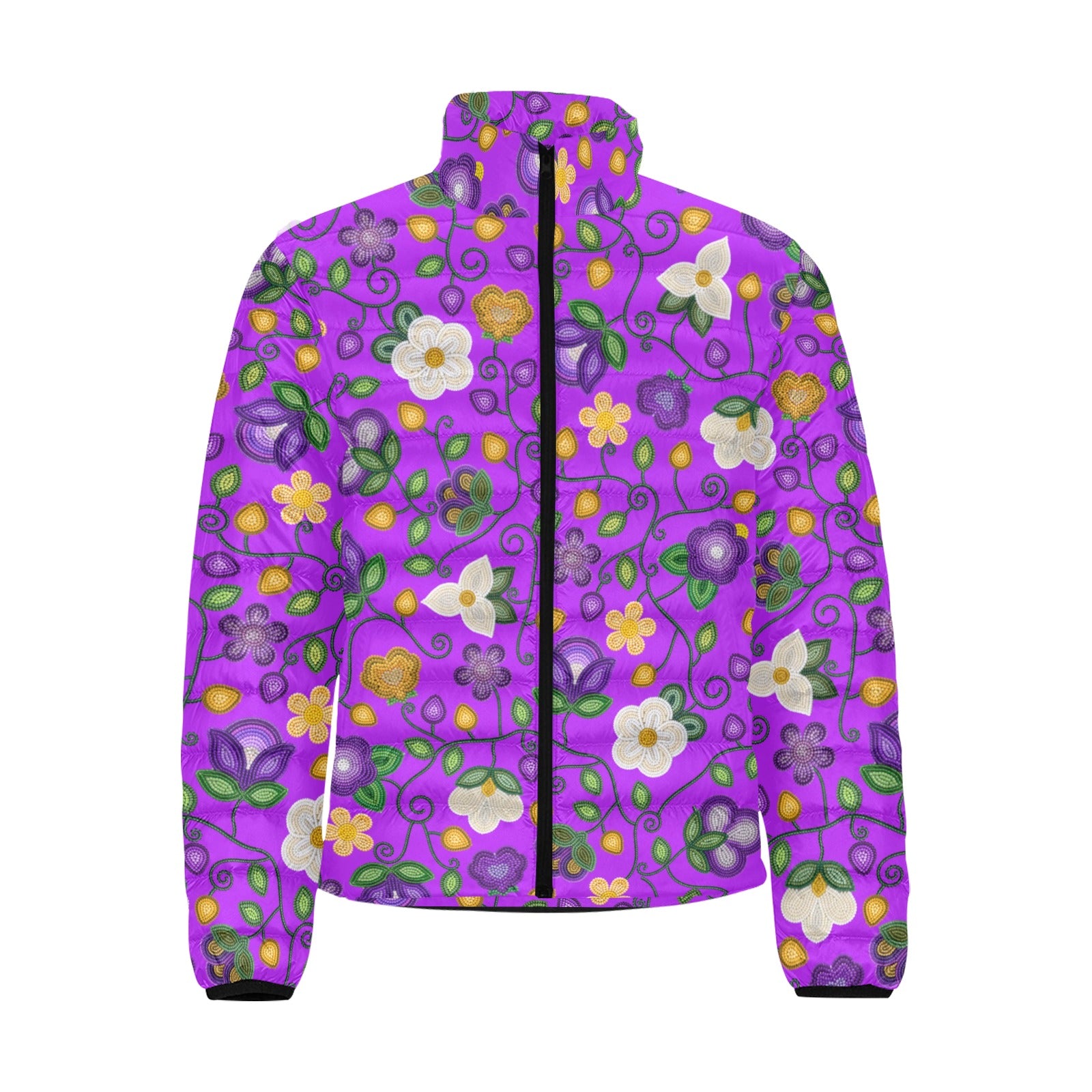 Midnight Moss Bloom Purple Men's Padded Jacket