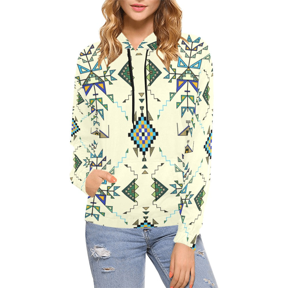 Bear Shield Cream Hoodie for Women (USA Size)