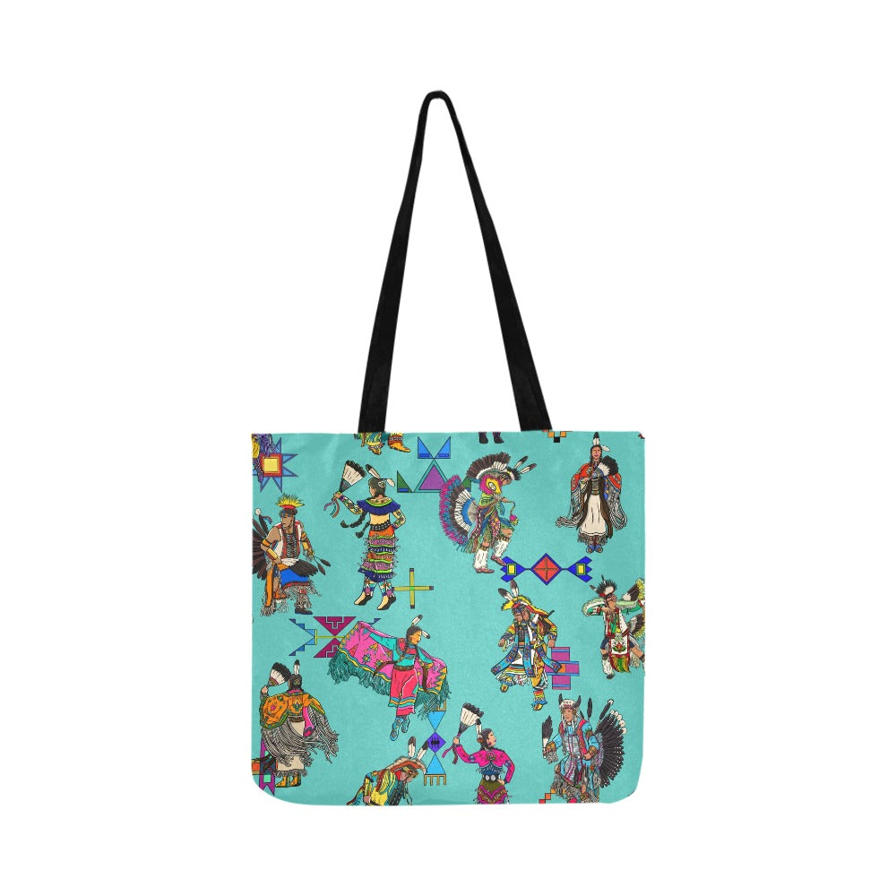 Grand Entry Dancers Eggshell Blue Reusable Shopping Bag (Two sides)