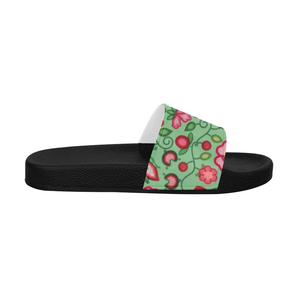 Rose Reverie Green Men's Slide Sandals
