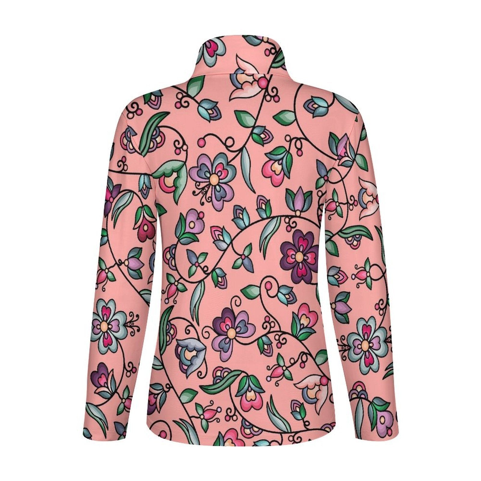 Amber Evening Garland Peach Long Sleeve Yoga Shirt