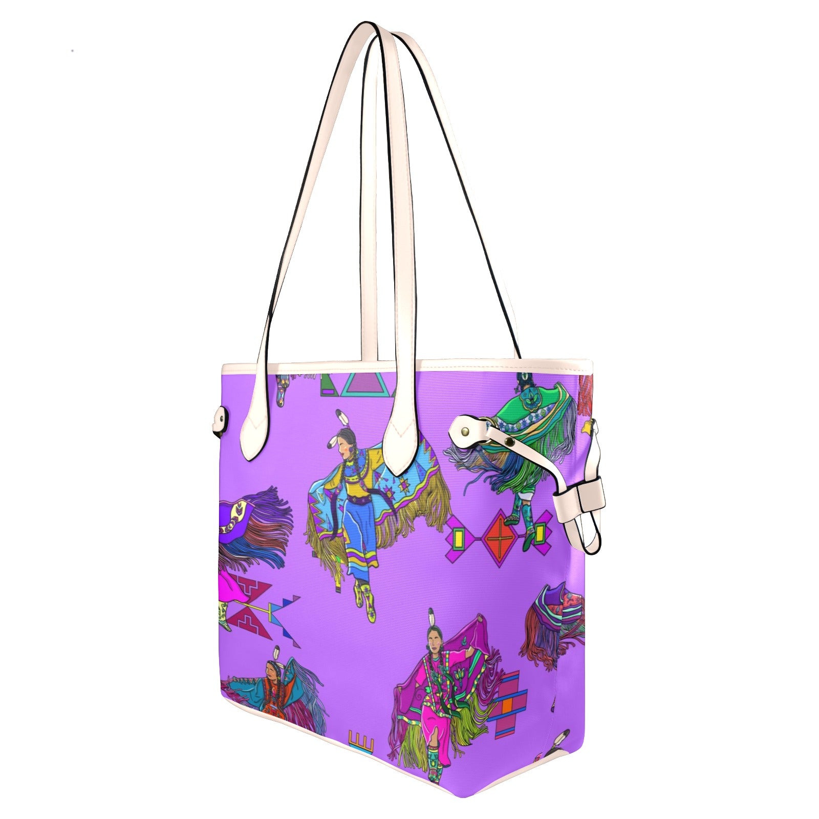 Women's Fancy Dancers Purple Clover Canvas Tote Bag