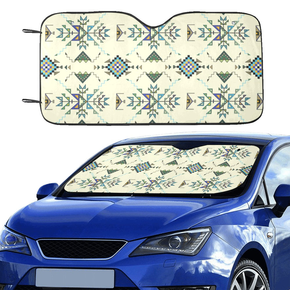 Bear Shield Cream Car Sun Shade 55"x30"
