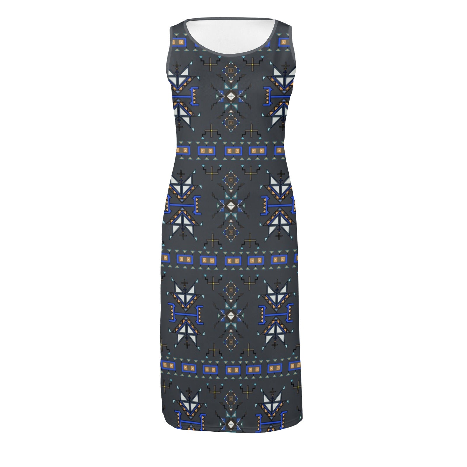 Eagle Strike Gray Phaedra Sleeveless Open Fork Long Dress