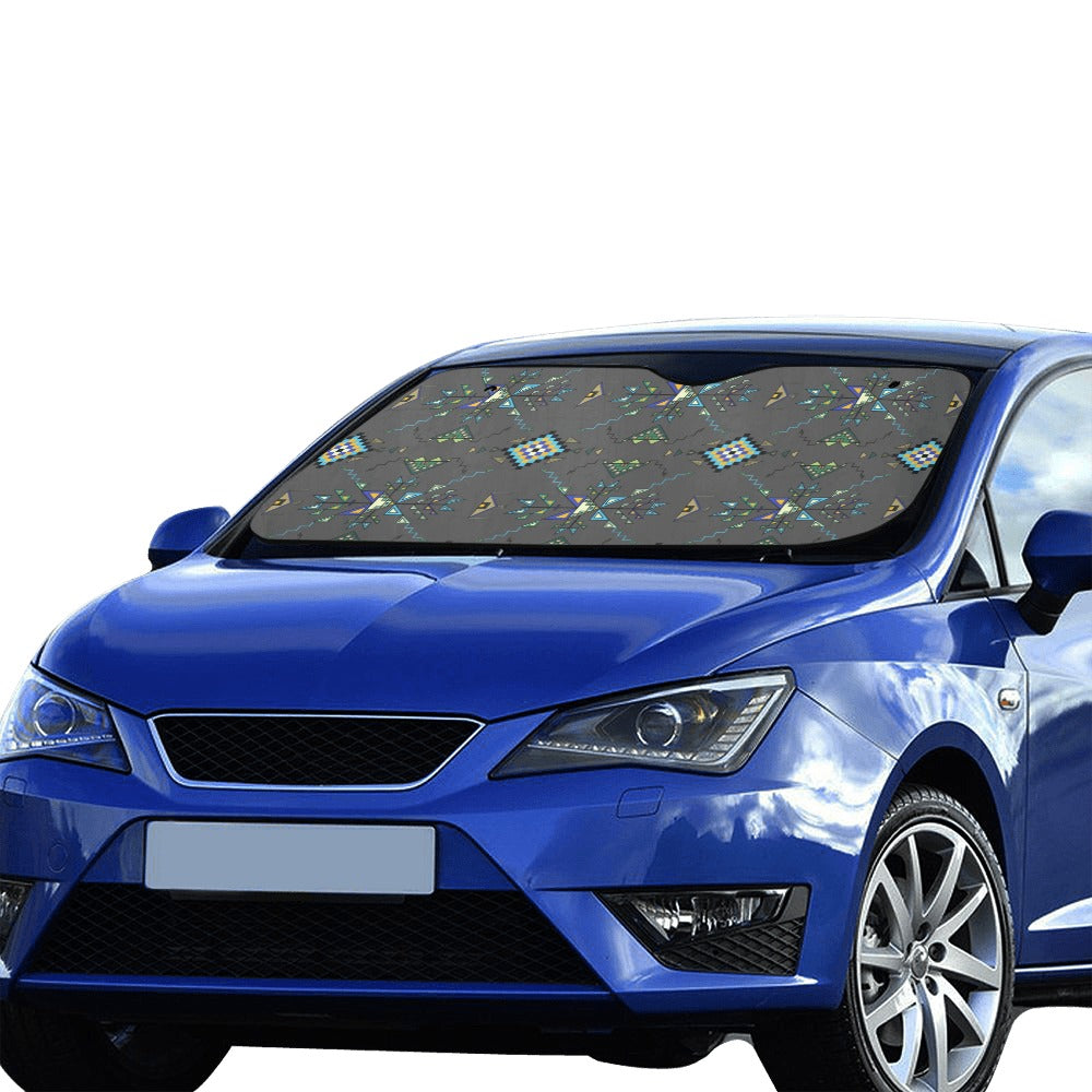 Bear Shield Gray Car Sun Shade 55"x30"