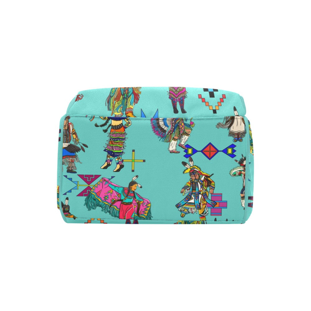 Grand Entry Dancers Eggshell Blue Multi-Function Diaper Backpack/Diaper Bag