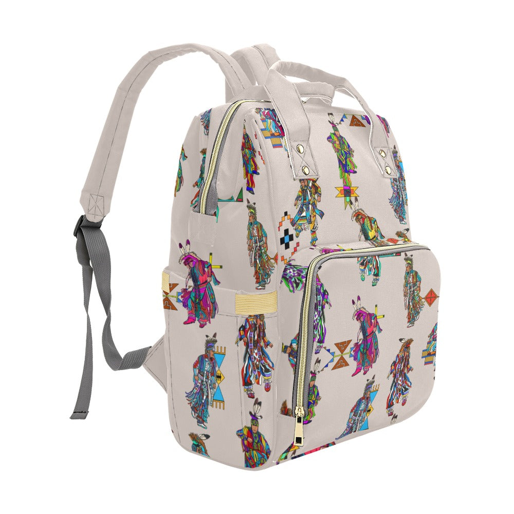 Men's Grass Dancers Muslin Multi-Function Diaper Backpack/Diaper Bag
